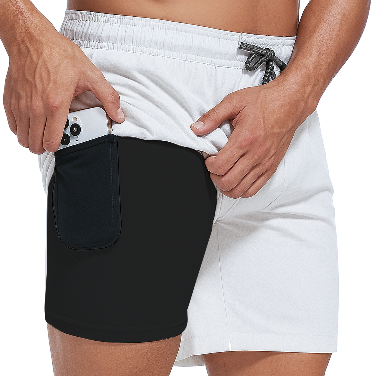Boxhero 3-in-1 Quick-Dry Swim Trunks with Compression Liner